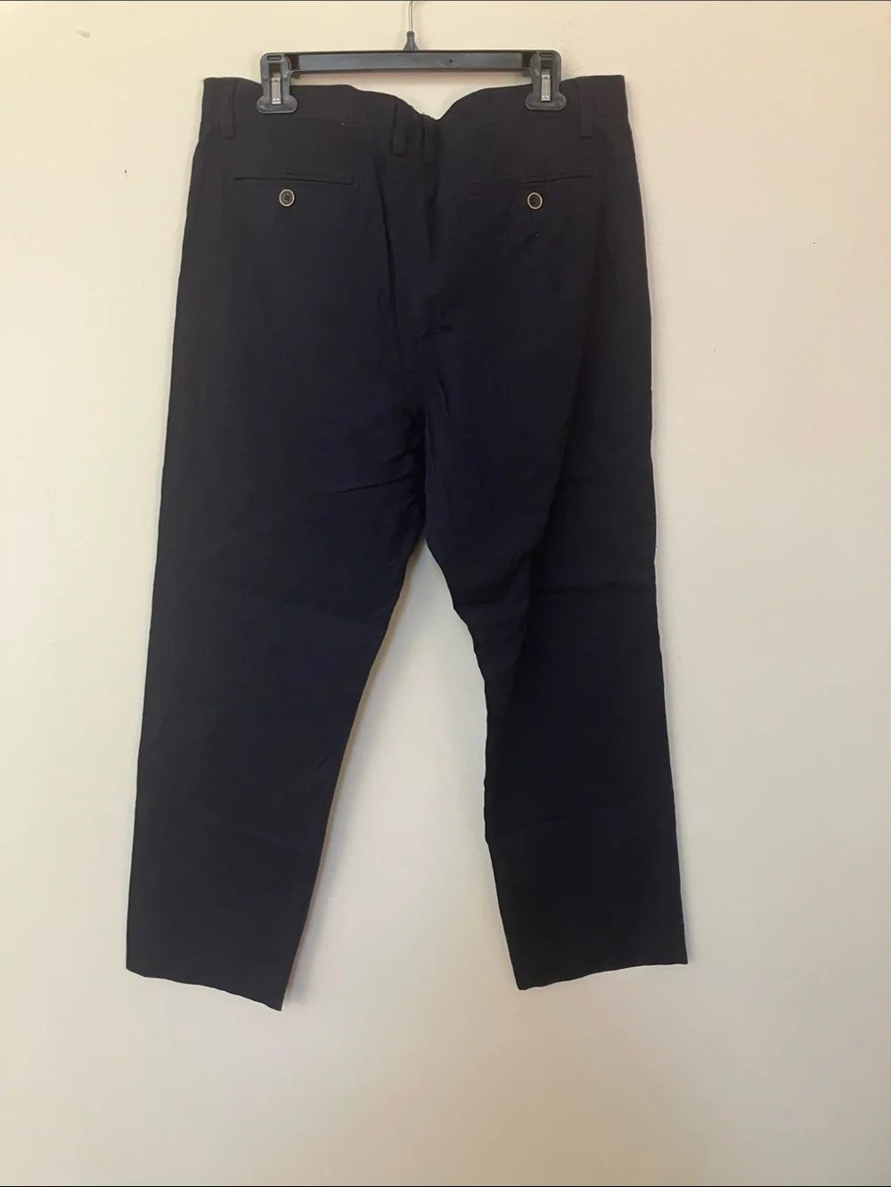H&M Men’s Navy Button-Fly Linen Blend Pants US 36R